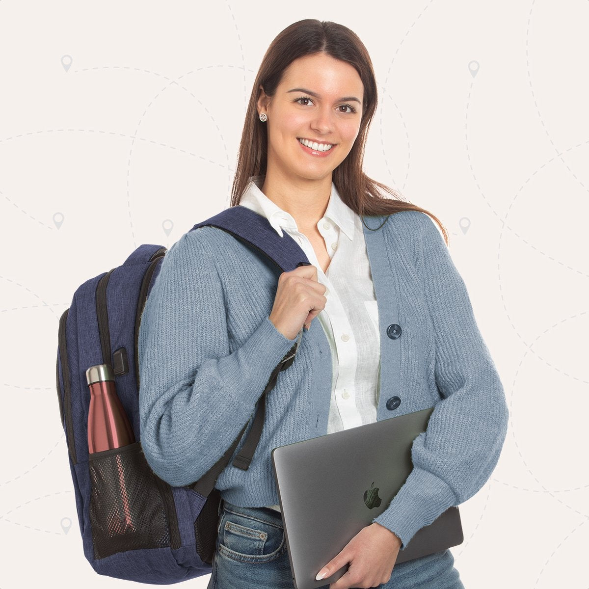 TRVLMORE Rugzak - 36L - 17,3 inch - Laptop Rugtas - Schooltas - Unisex - Spatwaterdicht Blauw
