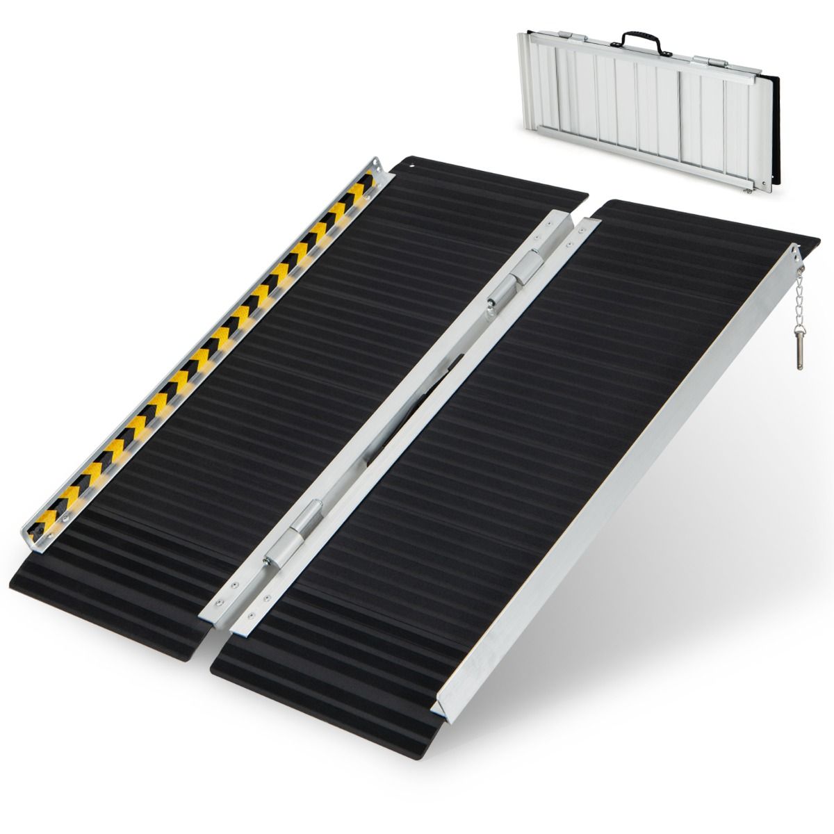 Coast Rolstoelhelling - Opvouwbaar en draagbaar - Antislip aluminium oprijplaat - 91 x 74 cm - Zwart