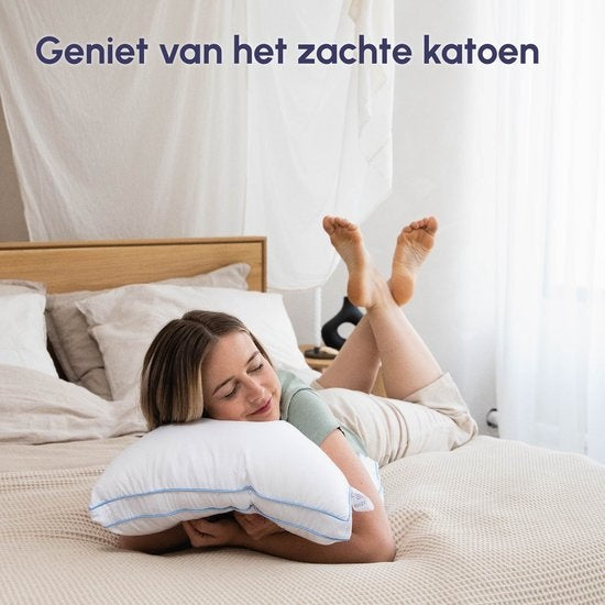 Calmzy Verstelbaar kussen - hoofdkussens slaapkamer- hoofdkussen nekklachten - hoofdkussen 50x60 - hoofdkussen zijslaper