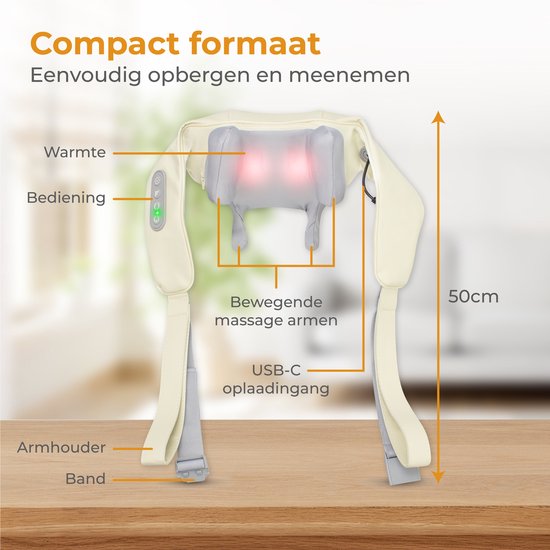 Nuvance - Massagekussen  ook voor Arm Rug & Been Wit