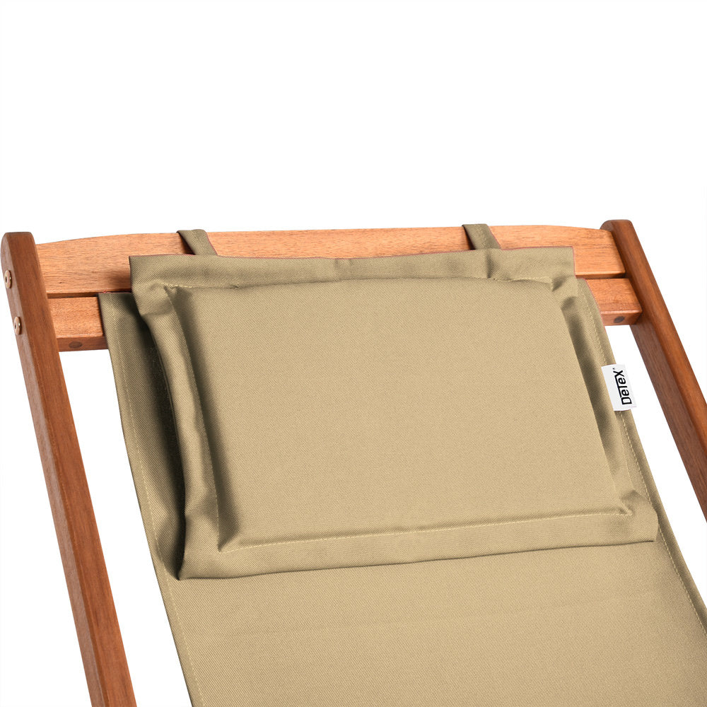 Casaria Ligstoel Acaciahout – Opvouwbaar tot 160kg – Beige
