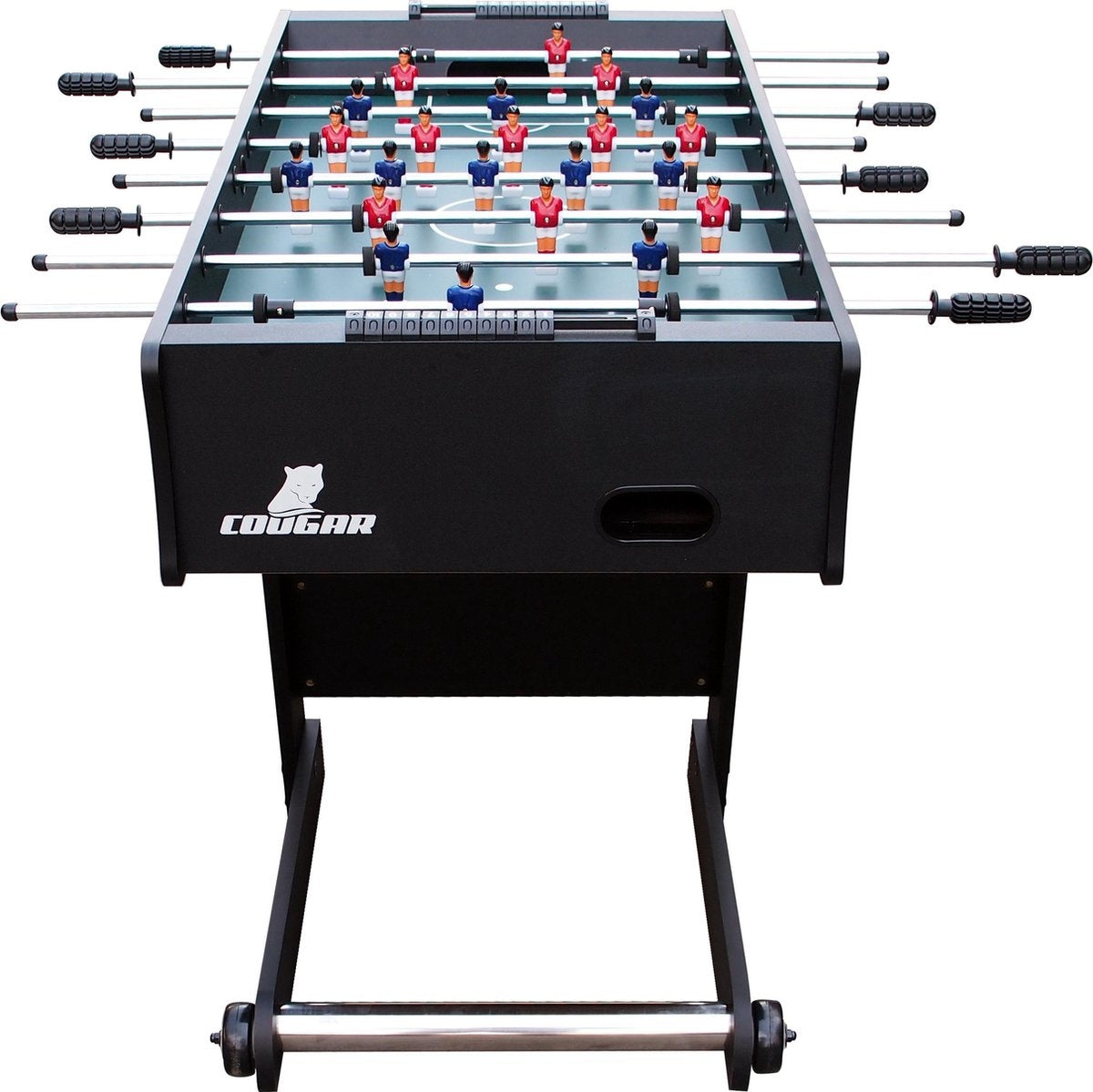 Cougar Scorpion Kick Voetbaltafel Opklapbaar in Zwart - Tafelvoetbal tafel incl. 2 ballen en scoreteller - Indoor voetbal tafel van 126x61x80cm