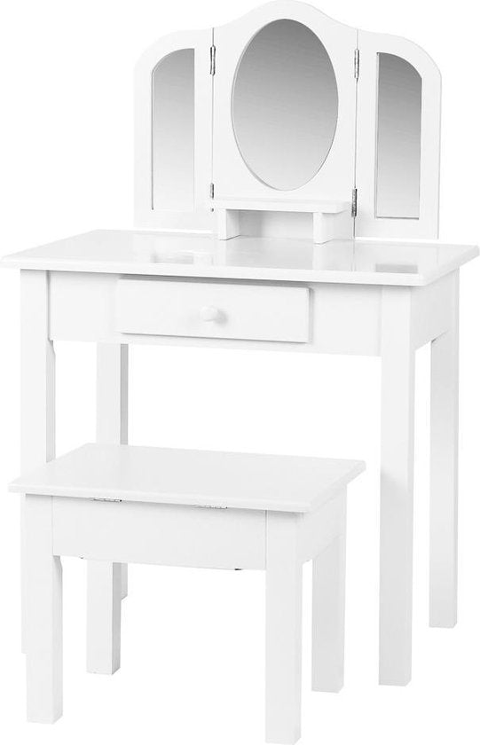 VDD - opmaaktafel met spiegels - 40x60x90 cm - Kleur: Wit