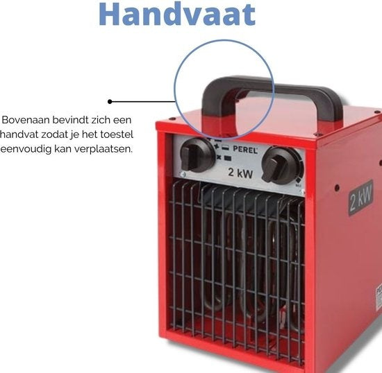 Perel Ventilatorkachel, voor binnen, 3 warmtestanden, 2000 W