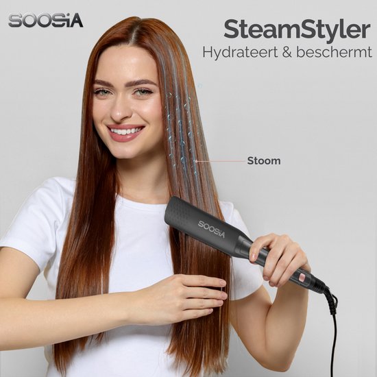 Soosia SteamStyler – Stoom Stijltang & Krultang – Stoomtechnologie – Instelbaar 100°C tot 230°C