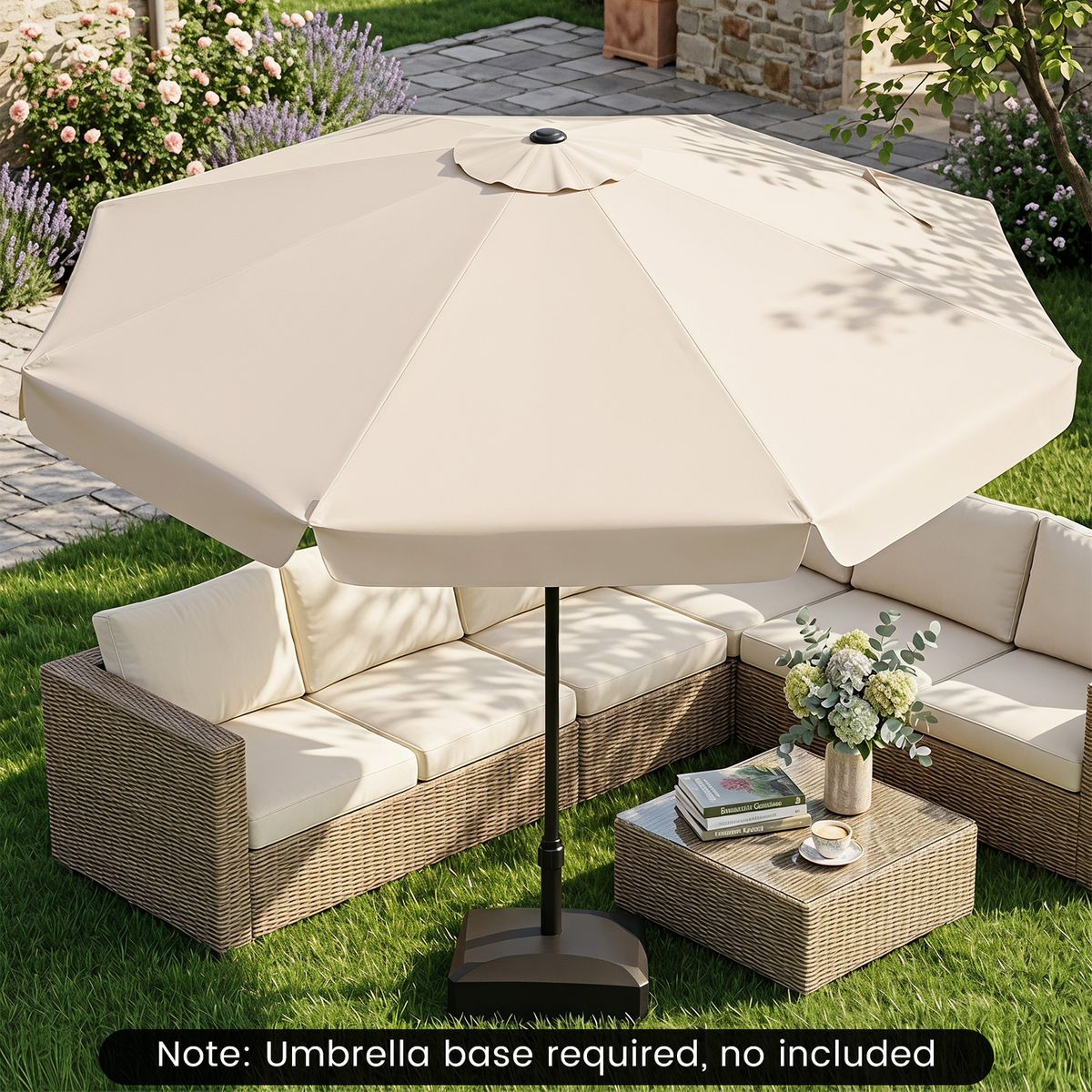 Coast parasol kantelbaar - 3 meter diameter - metalen stok - beige