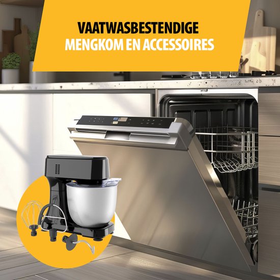 Tristar Keukenmachine 800W - Keukenrobot 4,5L - RVS mengkom - 12 programma's - Zwart