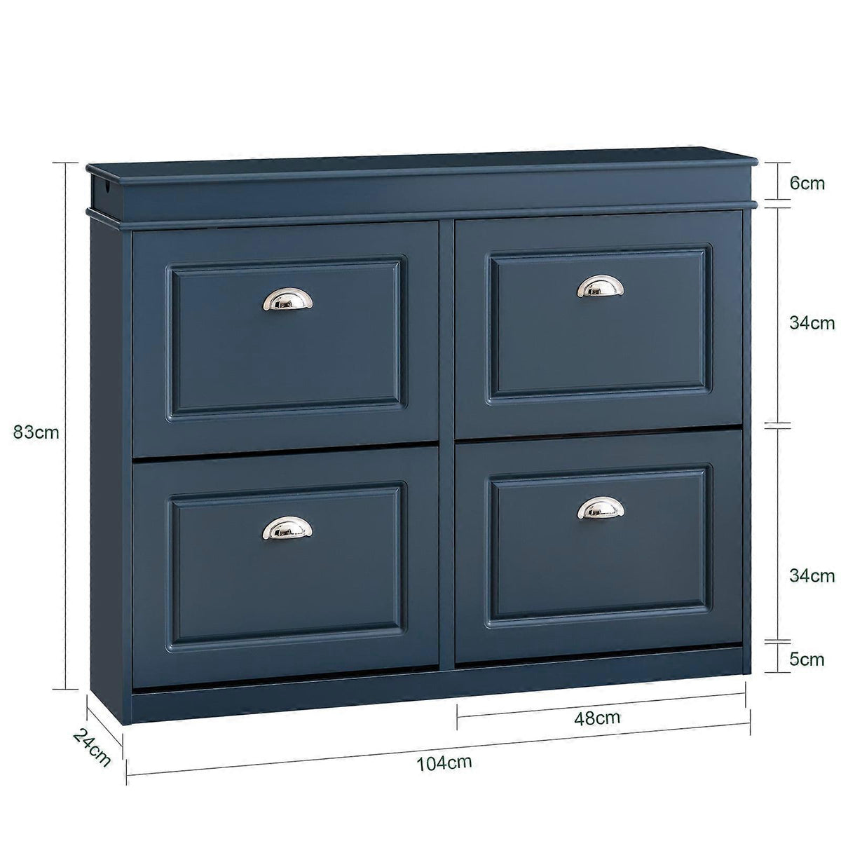 Sobuy schoenenkast - Blauw - 104x24x83 cm