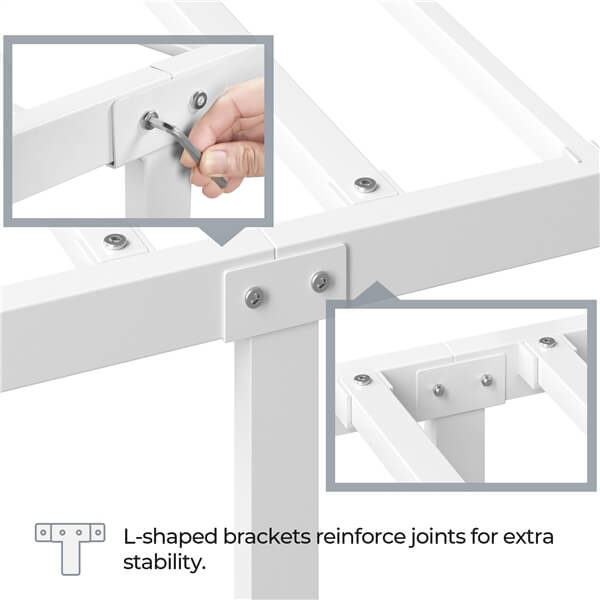 Yaheetech Metalen Bedframe - Met Hoofdbord en Voetbord - 800 lb Draagvermogen - 32 cm Onderbedopslag - Zonder Boxspring