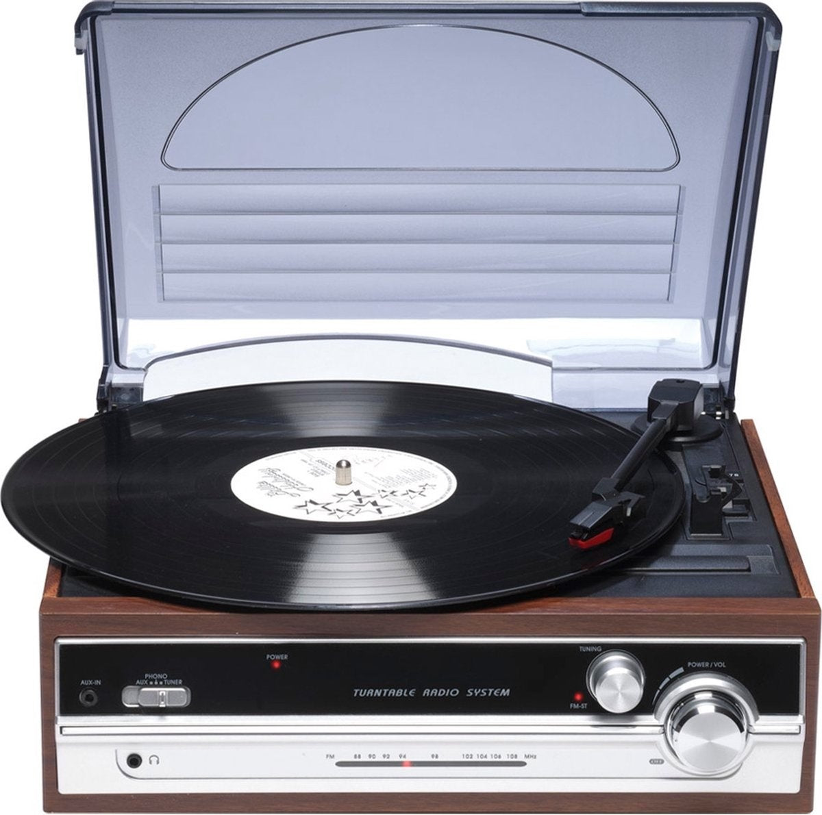Denver Retro platenspeler - Ingebouwde Speakers - FM Radio - Auto-stop Functie - AUX - Phono - VPR190