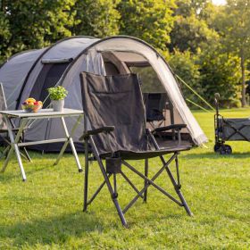 Trvlmore Campingstoel Ergonomisch - Zwart - Verstelbare rugleuning 100 cm - Draagvermogen 120 kg