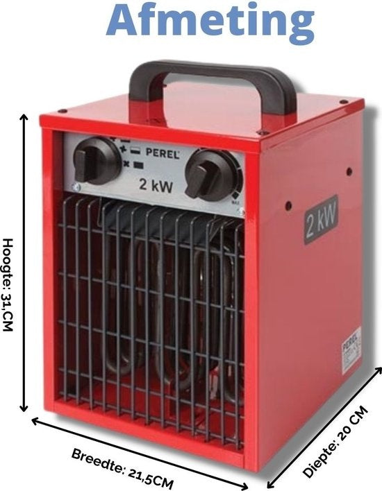 Perel Ventilatorkachel, voor binnen, 3 warmtestanden, 2000 W