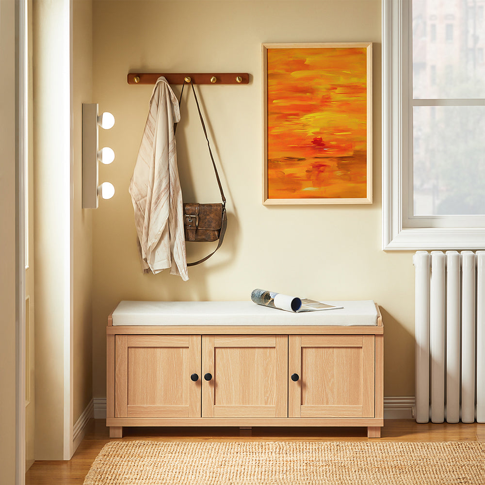 SoBuy FSR188-N Schoenenbank – Comfortabele Zitbank met Opbergruimte voor Hal of Slaapkamer (104 x 35 x 47 cm)