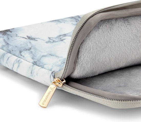 Trendfield 13 Inch Laptophoes voor Macbook Air & Pro - Sleeve 13.3 Inch Laptop Hoes - Wit Marmer