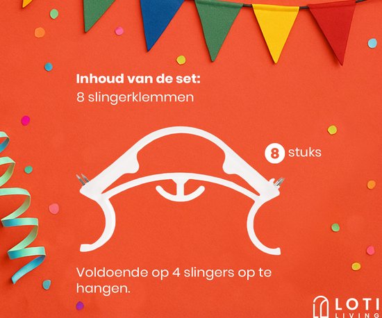 Loti Living Slingerklemmen - 8 stuks - Slingerklemmen voor slingers ophangen - Hoekklemmen - Herbruikbare Feestklemmen – Slingerclips voor Hoeken