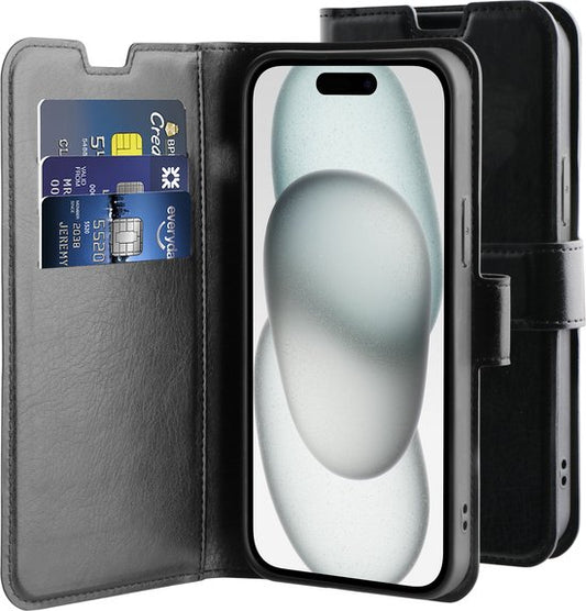 BeHello BookCase iPhone 15 Plus - Hoesje met Pasjeshouder- zwart