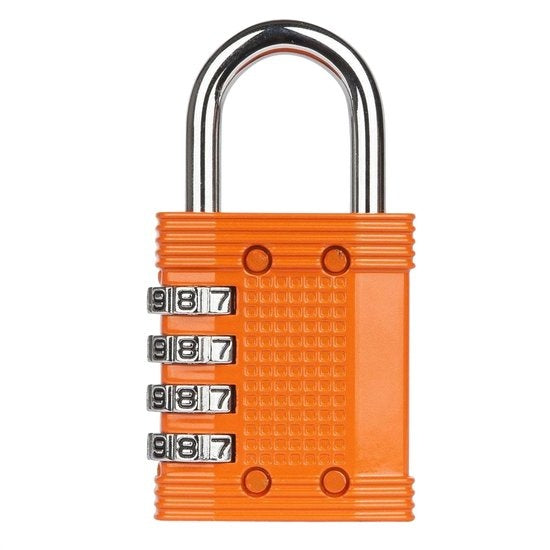 LifeGoods Hangslot - Cijferslot - Kofferslot - Reisslot - 4-Cijfers - Weerbestendig - Oranje