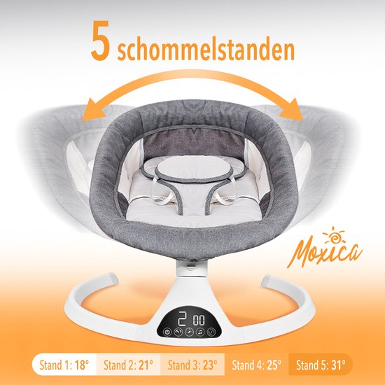 Moxica Wipstoel Elektrisch - Babyschommel - Schommelstoel - Baby Swing - Wipstoeltjes