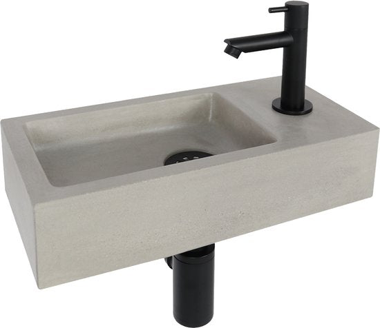 Differnz Jukon Handenwasser Beton 38,5x18,5 cm - Lichtgrijs