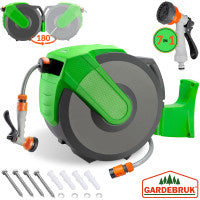 Gardebruk Slanghaspel - Automatisch Oprollen 30 m – Groen Grijs