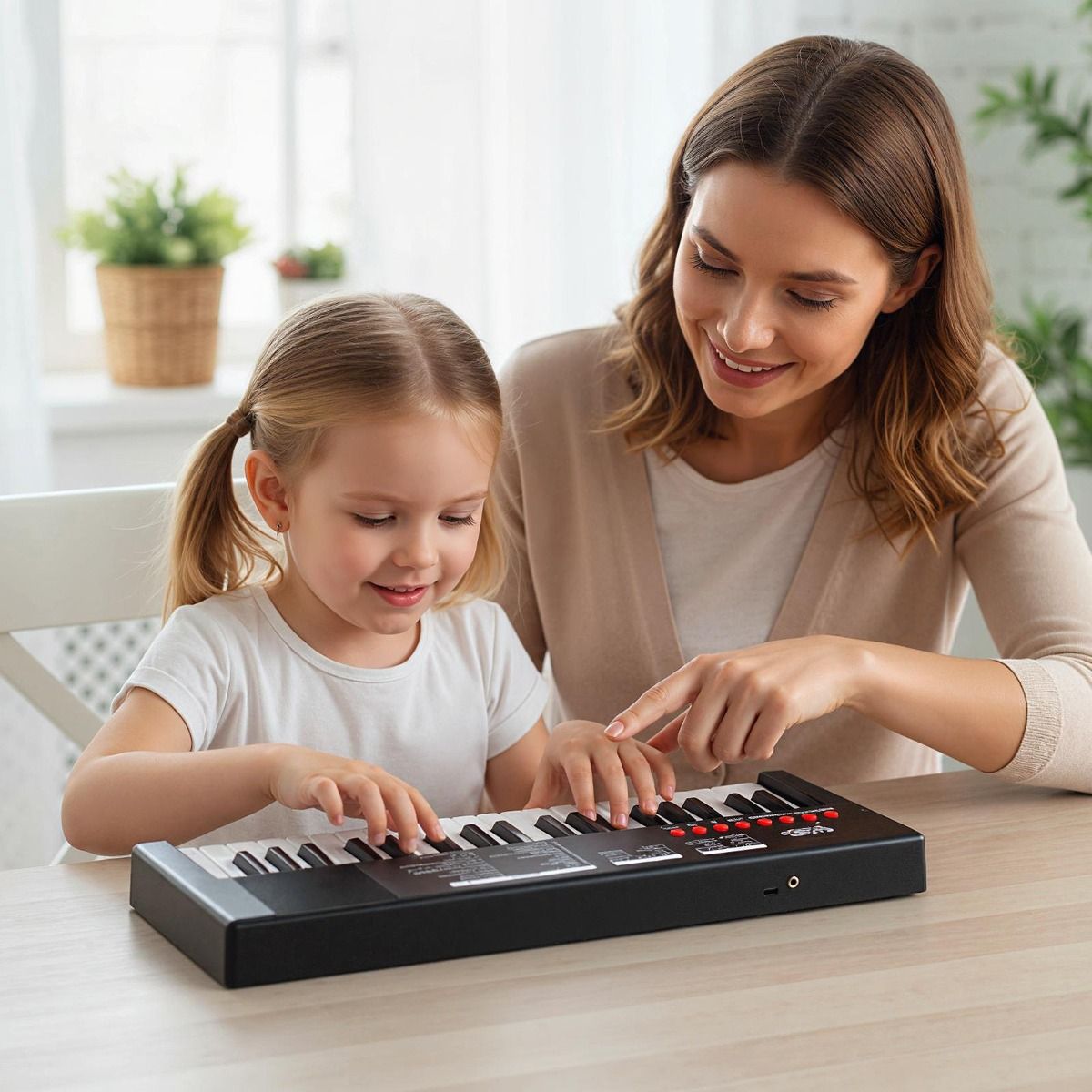 Coast Kinderkeyboard - 37 toetsen - 8 ritmes - met microfoon - zwart