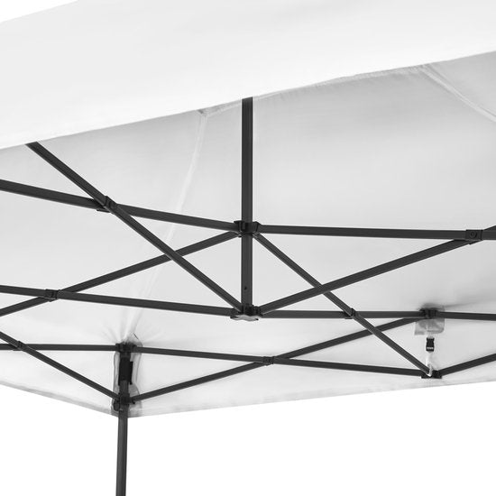 VONROC Partytent - 3x3 m – Premium easy-up Partytent - Modulair Ontwerp – Opvouwbaar – Waterdicht – Stalen Frame - 50+ UV Bescherming - Incl. Opbergtas - Wit