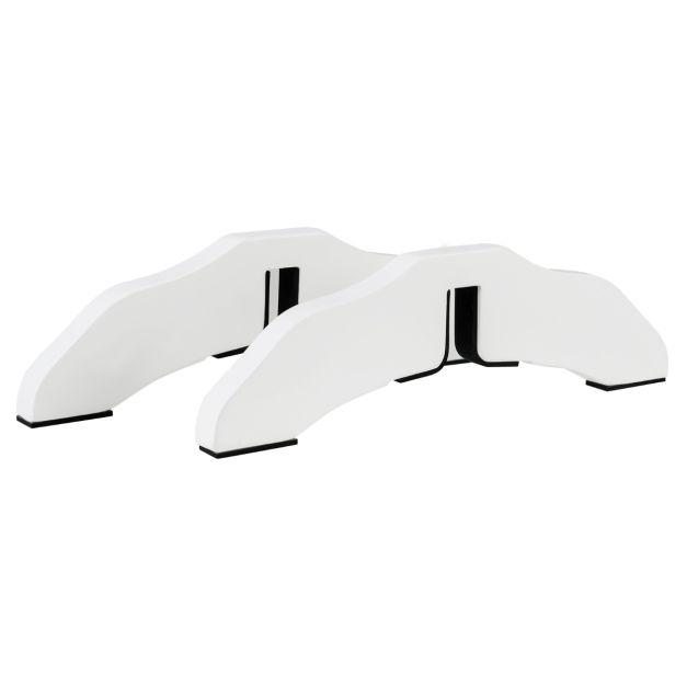 Coast 2 Houten Barrièresteunen voor Dierenhek – 30,5 x 9 x 1,9 cm – Wit – Versterkte Stabiliteit voor 2 cm Dikke Panelen
