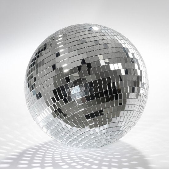 Mica Decorations Kerst Discobal - Kerstballen voor de Kerstboom - Kerstversiering met Spiegelende Afwerking - Kerstornamenten met Haakje voor Feeststemming - Ø30 cm - Zilver