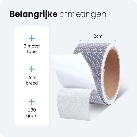 Reflecterende Tape - 5cm breed, 3m lang - Reflecterende Stickers - Reflector Fiets - Fietsreflectoren - Zelfklevende Reflector - Bakfiets - Vrachtwagen Reflectie