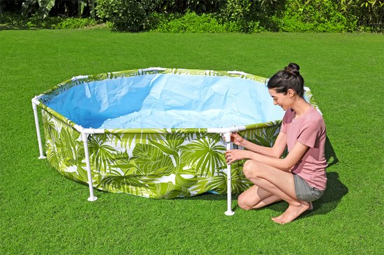 Bestway Splash-in-Shade Rond Bovengronds Zwembad met UV Careful Zonnescherm