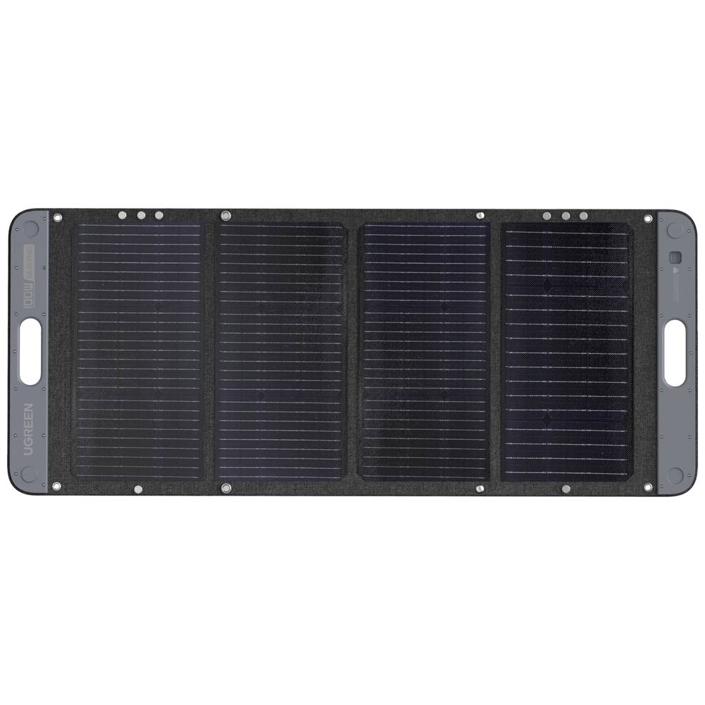 Ugreen 100W Opvouwbaar Zonnepaneel Zwart – 574x540 mm (ingeklapt) / 1290x540x410 mm (opgebouwd) – 5.5A Monokristallijn