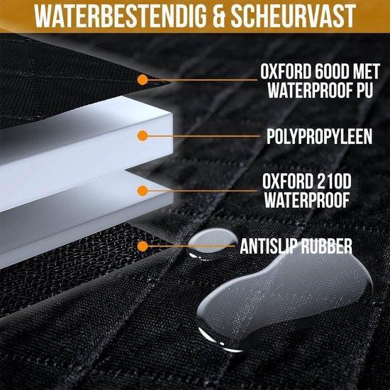 Strex Hondendeken Auto - Incl. Hondenriem En Opbergzak - Zwart - 137 x 147 CM