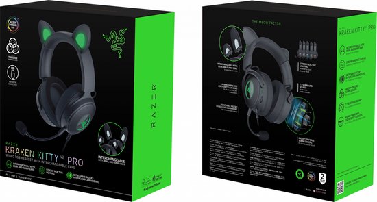 Razer Kraken Kitty V2 Pro - Gaming Headset - 7.1 Surround - RGB - Zwart - PC, MAC & Playstation