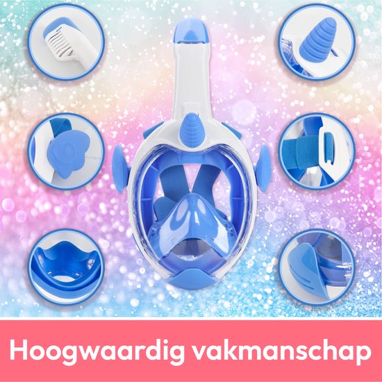 Gadgy Snorkelmasker voor kinderen - Snorkelset Unicorn - Full Face Duikmasker Kind - Duikbril met Snorkel - Snorkelen en duiken in 2024