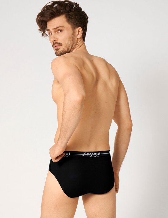 sloggi Start Midi 2-Pack Slip - Heren - Katoen/Elastaan - Regular Waist - Elastische Band - Zwart - Maat XL