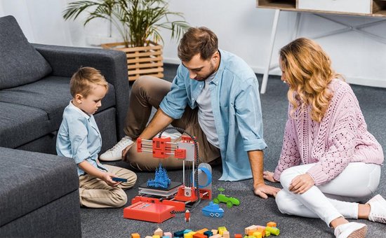 3D&Print 3D Printer voor Beginners, Kinderen - Bouwpakket - Starterspakket voor Kinderen - Oranje