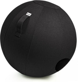 Bckz Zitbal Kantoor en Thuis 75 CM - Luxe Yoga Bal - Zitballen met Hoes - Ergonomische Bureaustoel Bal - Linnen Zwart