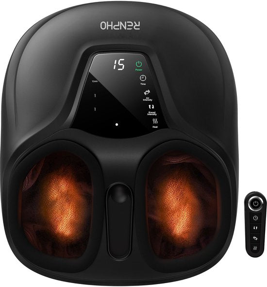 RENPHO Shiatsu Voetmassager FM058R - Compact design - Warmtefunctie - Instelbare intensiteit - met Afstandsbediening - Zwart