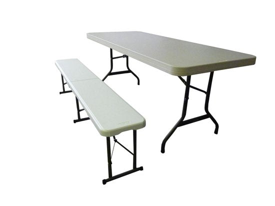 Lifetime - Bank inklapbaar - Kunststof - 180 cm - wit