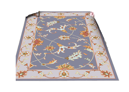 WhereHike Vloerkleed Bloemen & Vogels Print - Paars - 183 x 274 cm - Wasbaar, Antislip