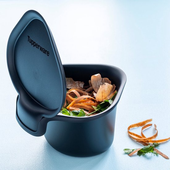 Tupperware Chop Collector - Prullenbak voor de Keuken - kleine Afvalemmer - Compost - Klein Tafeltje Afvalbak - zwart