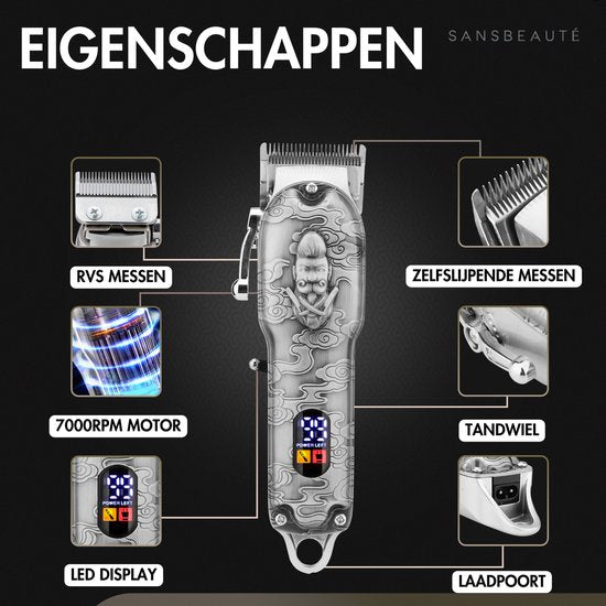 Professionele Draadloze 4-in-1 Tondeuse - Tondeuse Mannen Hoofdhaar - Cheveux Haar - Haartrimmer - Kapper Haar Machine - Haartondeuse - Trimmer Baard - Barber Hair Clipper - Kapper Buddha Trimmer - Kappersset