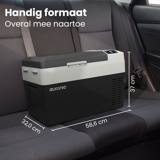 Auronic Elektrische Koelbox - Frigobox - Compressor - 12V 230 Volt - Auto - 25L - Zwart/Grijs