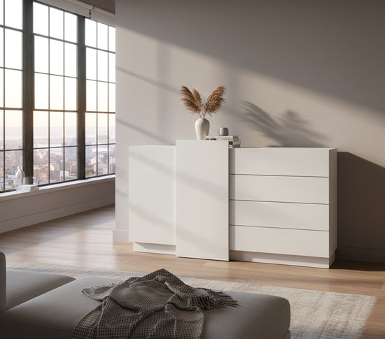 VDD - Kast - Wandkast - Dressoir - Ladekast - Wit - Modern