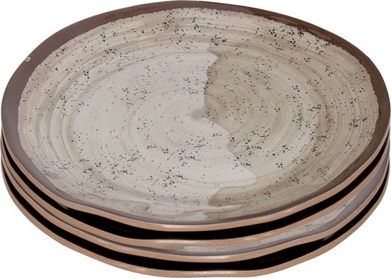 Bo-Camp - Dinerbord - Halo - 4 Stuks - Melamine - Beige