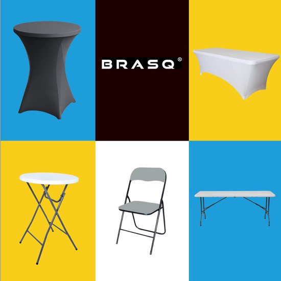 BRASQ Inklapbare Vouwtafel Zwart - 120x60x74cm - Campingtafel - Klaptafel - Inklapbaar - Weerbestendig