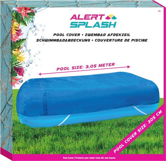 Zwembad Afdekzeil – Alert Splash – Pool Cover 2,62 m – Geschikt voor Ronde Zwembaden – Weerbestendig Zeil met Bevestigingskoorden