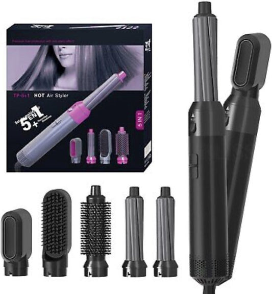 Salon 24 5-in-1 Multistyler & Hairwrap – Föhn, Volumeborstel en 2 Krulopzetstukken