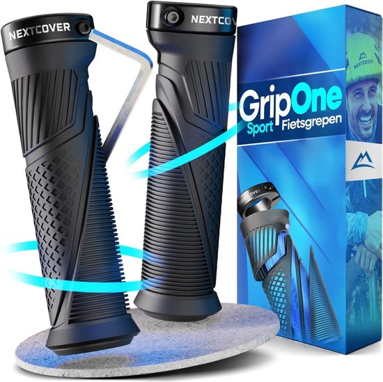 NEXTCOVER® Ergonomische Fietshandvatten met [Comfort-Grip-Technologie] I Universele Fiets & MTB Handvatten I Stuurhandvatten Fiets I Handgrepen Fiets I Ergonomisch Design voor Drukontlasting & Grip I Geschikt voor E-bike, Stadsfiets & MTB I 1 Paar
