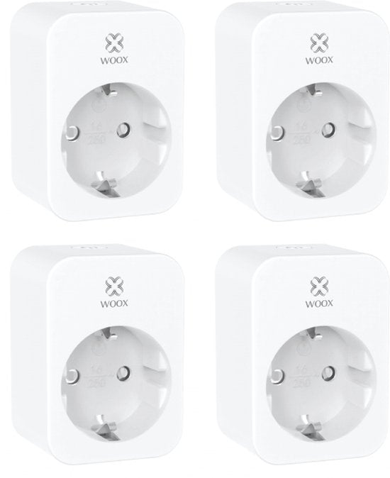 R6118 4-Pack - Slimme Stekker met Tijdschakelaar en Energiemeter - Werkt met Alexa en Google Assistant